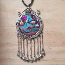 Collier rond ethnique Tibétain avec pampilles Chöying