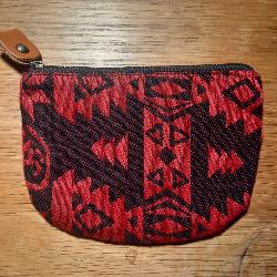 Porte monnaie motif INCA noir et rouge