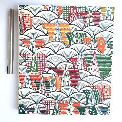 Carnet en papier japonais Triangles et vagues multicolore