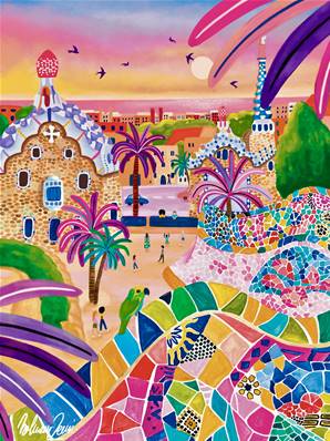Affiche Espagne Parc Güell 30x40 Nolwen