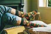 Chaussettes femme bouquet de fleurs coton