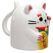 Mug inversé grand format Maneki Neko blanc