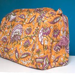 Trousse de toilette indienne jaune 25x20x13 cm