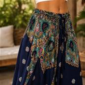 Sarouel mandala bleu rose orange