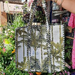 Sac coton Indien Surpiqué "Palmiers Exotiques"