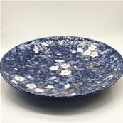 Assiette japonaise fleur Sakura bleue 25 × 3,4 cm