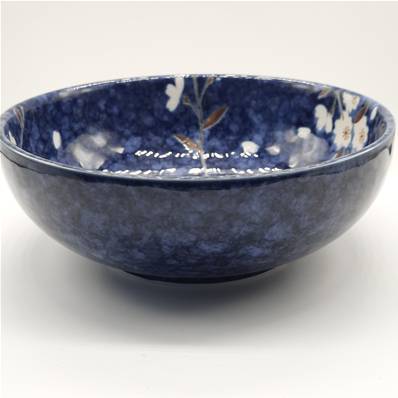 Coupelle japonaise fleur Sakura bleue 17 × 6 cm