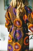 Kimono long ethnique imprimé WAX violet