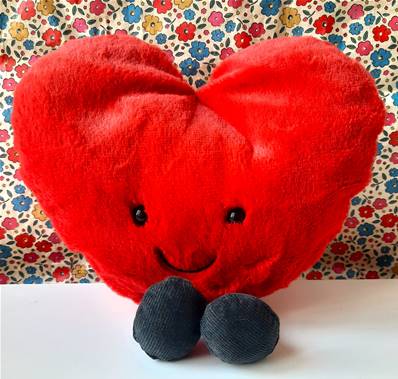 Doudou Cœur Saint-Valentin - Jellycat Amuseable Red Heart Large