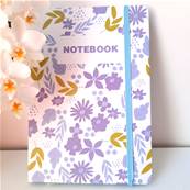 Carnet de poche fleurs violettes 9x14cm