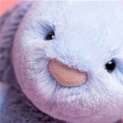 Peluche Jellycat lapin patchwork bleu puddlesea bunny original