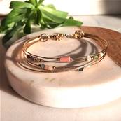 Bracelet Semainier Multi-Rangs avec Perles de Rhodonite