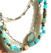 Collier 3 rangs "Douceur Amazonienne" - Amazonite avec Perle