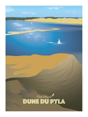 Affiche dune du Pyla 30x40cm Plume01