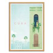 Affiche visit Cuba 30x40cm Henry Rivers
