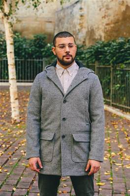 Manteau épais long hiver urbain à capuche gris