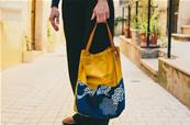 Sac à main japonais indigo 2 pochettes carpes koi
