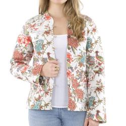 Veste indienne matelassée réversible blanche