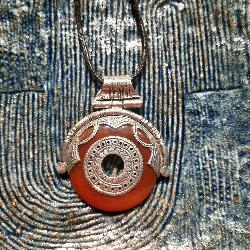 Collier touareg argent Cornaline et argent