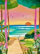 Affiche plages d'Aquitaine 30x40 Nolwen