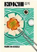 Affiche Kimchi made in Korea bleu 30cm x 40 cm