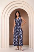 Combinaison fluide KOCHA bleu � motifs oiseaux