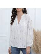 Blouse à rayures multicolores en viscose