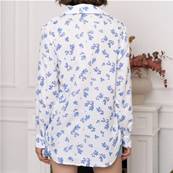 Chemise boutons de rose bleus