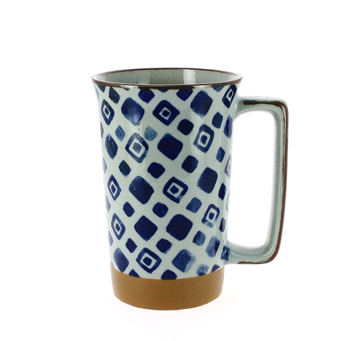 Mug japonais motifs damiers géométrique