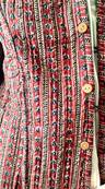 Veste indienne matelassée réversible Verte fleurs roses
