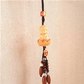 Bouddha Porte Bonheur perles bois