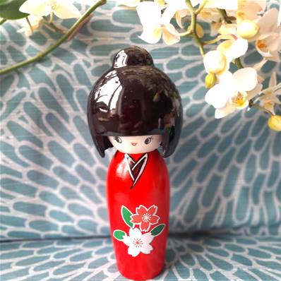 Poupée kokeshi Grand modèle modèle rouge