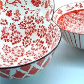 Bol Fleurs des vents rouges “Shanghai” 16cm