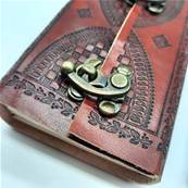 Carnet en cuir 8X14 cm fermeture double crochet