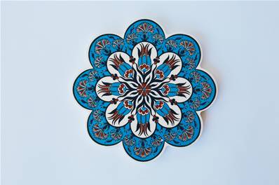 Dessous de plat Iznik fait à la main fleur 19,5cm