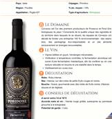 Vin rouge Italie POUILLES primitivo 75cl