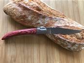 Couteau fin pliable acier en bois "Rouge" 18 cm