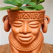 Pot de fleur Visage inca Colombie 12 cm