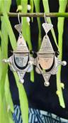 Boucles d'oreilles Touareg argent perle onyx 9007