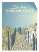 Affiche Carcans plage chemin bleu Plume05