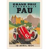 Affiche Pau grand prix automobile 1954 50x70cm Fricker
