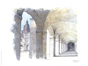 Affiche cour Mably Bordeaux 30x40cm Aquarelle15