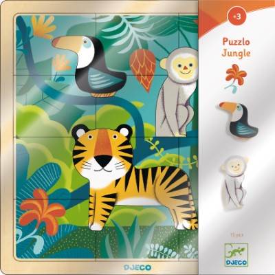 Puzzle Jungle 15 pièces bois Djeco