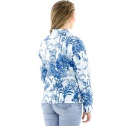 Veste indienne matelassée réversible bleu imprimé savane