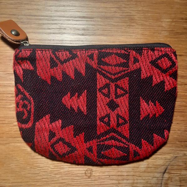 Porte monnaie motif INCA noir et rouge