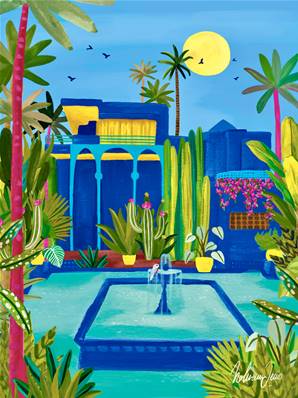 Affiche Marrakech : Évasion au Jardin Majorelle 30x40 Nolwen