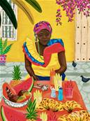 Affiche Colombie Carthag�ne fruiteria 30x40 Nolwen