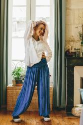 Pantalon coloré uni taille unique