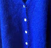 Gilet col V boutonné bleu roi - taille unique