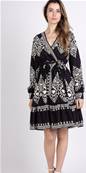 Robe noire imprim kilim - lgance ethnique